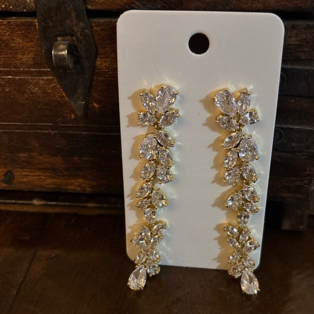 chandelier cubic zirconia earrings Formal